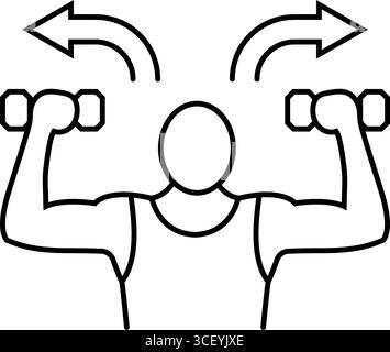 illustrazione vettoriale dell'icona a forma di freccia rotazionale con manubrio Illustrazione Vettoriale