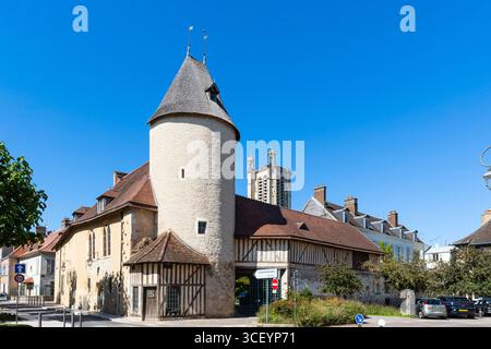 Case tradizionali a Troyes, Aube, Francia Foto Stock