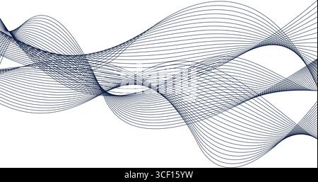 Modello di linea dell'onda astratta su sfondo bianco formato file vettoriale Illustrazione Vettoriale