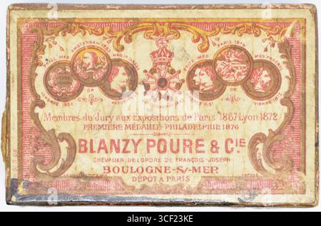 Scatola di pennini in acciaio Blanzy-Poure, modello 135 bis, prodotti nel 1905. Foto Stock