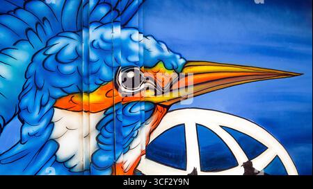 Dettaglio di un graffito al Gärtnerplatzviertel di Monaco. Foto Stock