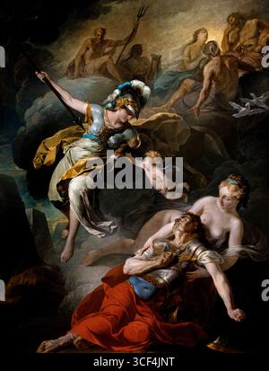 Joseph-Benoît Suvée. 1743-1807 la battaglia di Minerva da marzo. 1771 Francia francese , Museo Lille Francia. ("la battaglia di Minerva" si riferisce più comunemente al combattimento mitologico tra la dea romana Minerva e il dio Marte, raffigurato in arte come il dipinto di Jacques-Louis David "il combattimento di Marte e Minerva", dove Minerva sconfigge il dio della guerra durante la guerra di Troia.) Artista: Joseph-Benoît Suvée (1743–1807) Foto Stock