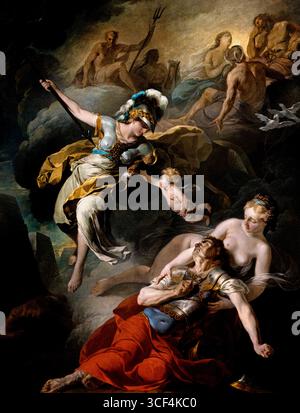 Joseph-Benoît Suvée. 1743-1807 la battaglia di Minerva da marzo. 1771 Francia francese , Museo Lille Francia. ("la battaglia di Minerva" si riferisce più comunemente al combattimento mitologico tra la dea romana Minerva e il dio Marte, raffigurato in arte come il dipinto di Jacques-Louis David "il combattimento di Marte e Minerva", dove Minerva sconfigge il dio della guerra durante la guerra di Troia.) Artista: Joseph-Benoît Suvée (1743–1807) Foto Stock