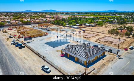 Area di costruzione residenziale aerea e quartiere di Las Vegas, Nevada Foto Stock