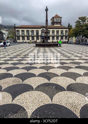 Praca do Municipio, la piazza del municipio a Funchal, Madeira. Foto Stock