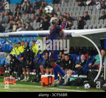 Basilea, Svizzera. 20 agosto 2025. PHILIP OTELE (7) attaccante del Basel 1893 durante la partita di playoff di UEFA Champions League tra il Basel 1893 e il Copenaghen il 20 agosto 2025 a Basilea, Svizzera. La partita terminò con un pareggio di 1-1. (Credit Image: © Scott Coleman/ZUMA Press Wire) SOLO PER USO EDITORIALE! Non per USO commerciale! Foto Stock