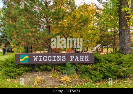Wiggins Park si trova in zona Holliston di Saskatoon. Foto Stock