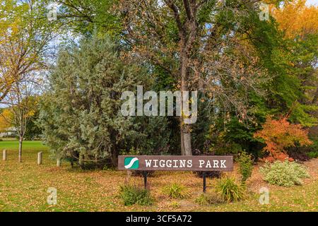 Wiggins Park si trova in zona Holliston di Saskatoon. Foto Stock