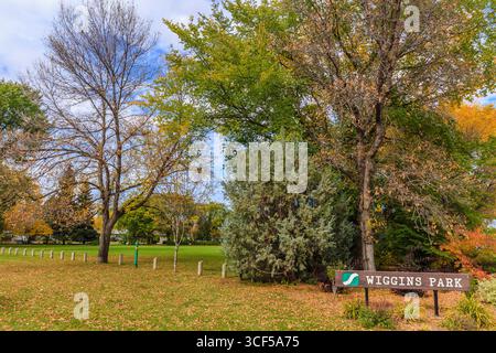 Wiggins Park si trova in zona Holliston di Saskatoon. Foto Stock