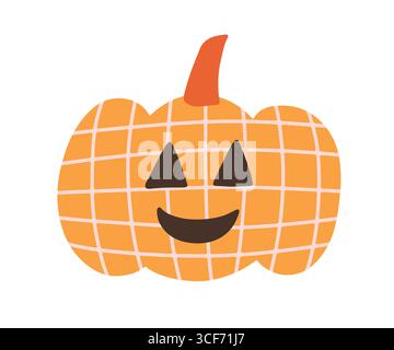 Halloween Spooky Pumpkin cute Jack Lantern Face Illustrazione Vettoriale