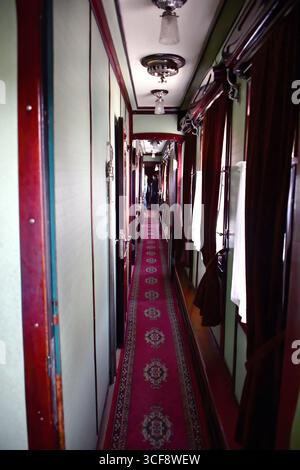 Interno, carrozza ferroviaria personale di Stalin, Gori, Georgia Foto Stock
