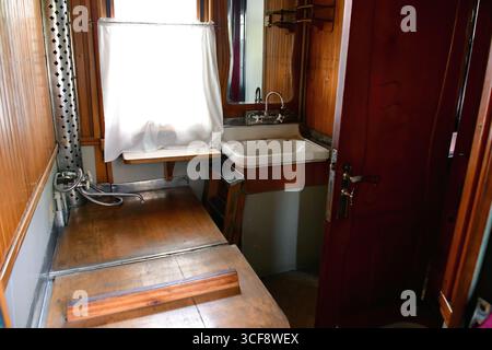 Interno, carrozza ferroviaria personale di Stalin, Gori, Georgia Foto Stock
