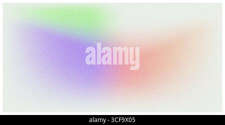 Arte astratta dinamica con una curva verde luminosa e una forma viola brillante su un morbido sfondo bianco Illustrazione Vettoriale