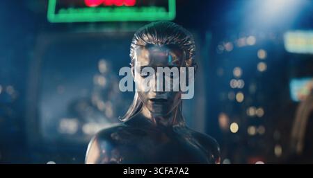 The Fantastic Four: First Steps (2025) The Fantastic Four (2025) Julia Garner nel ruolo di Shalla-Bal/Silver Surfer *Filmstill - solo uso editoriale* Vedi Special Foto Stock