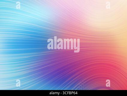 vivace sfondo astratto con sfumature di colore omogenee, dal blu al rosa viola all'arancione, con linee orizzontali dinamiche che ricordano l'aurora digitale, Illustrazione Vettoriale