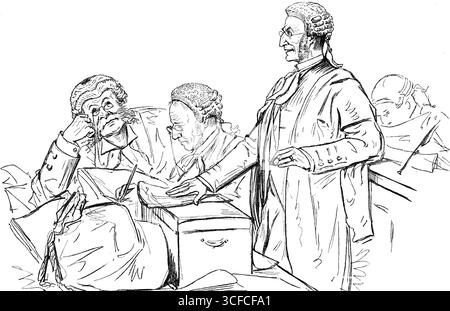 The Irish Land League Trials: The Leading counsel for the Crown - Sergente Heron; Solicitor-General; Attorney-General, 1881. Avvocati al processo di... Mr. C. S. Parnell, M.P., e altri tredici membri di spicco della Irish Land League...in la Irish Court of Queen's Bench a Dublino... ma il signor Parnell e molti altri dei "traversanti", o imputati, che sono membri della camera dei comuni, hanno cessato di partecipare al loro processo, essendo venuti a Londra per l'apertura del Parlamento... le prove prodotte dal Counsel for the Prosecution... consistevano, quasi interamente, in estesi Foto Stock