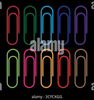 Set di graffette colorate per adesivi e decorazioni Illustrazione Vettoriale