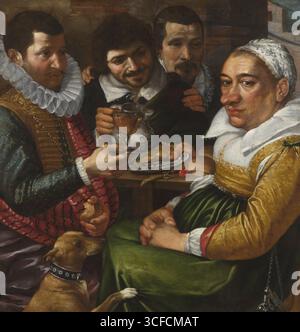 Scena di genere satirico, prima metà del XVII secolo. Foto Stock