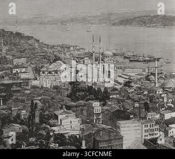 Costantinopoli - vista panoramica, Turchia, 1878. Da "la Ilustraci&#xf3;n Espa&#xf1;ola y americana", 1878. Foto Stock