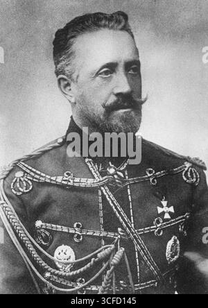 Ritratto del granduca Nicola Mikhailovich Romanov di Russia (1859–1919), fotografia stampa, 28 agosto 1914, durante la prima guerra mondiale Foto Stock