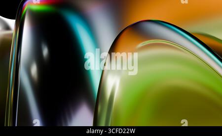 Forme colorate astratte con sfumature uniformi e curve fluide. Illustrazione, rendering Foto Stock