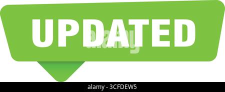 adesivo aggiornato. aggiornamento del segnale verde isolato sullo sfondo del trapianto Illustrazione Vettoriale