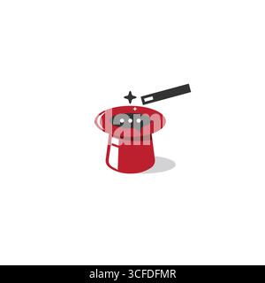 Icona del logo Magic chat design vettoriale piatto Illustrazione Vettoriale