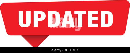 segnale aggiornato. adesivo rosso aggiornato isolato su sfondo transpatent Illustrazione Vettoriale
