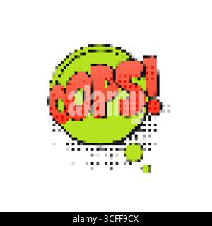 Icona pixel a mosaico con un'espressione comica in colori vivaci e un design a sprite retrò Illustrazione Vettoriale
