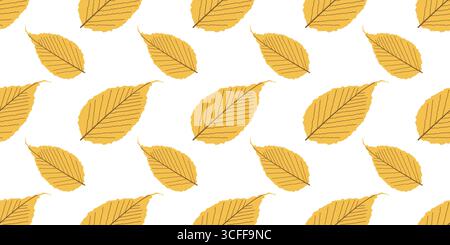 Motivo autunnale senza cuciture con foglie gialle Illustrazione Vettoriale