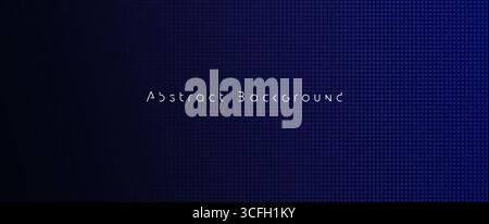 Griglia pixel LED blu scuro. Background digitale astratto per banner tecnologici, eventi o forum BG, progettazione di conferenze tecnologiche sull'innovazione. Buio Illustrazione Vettoriale