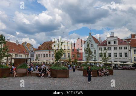 Architettura della città di Talinn, capitale dell'Estonia Foto Stock