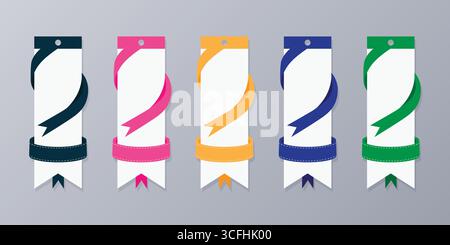 Immagine vettoriale dei segnalibri della barra multifunzione colorata. Illustrazione Vettoriale