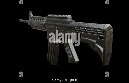 Rendering 3d della carabina isolata M4 Foto Stock