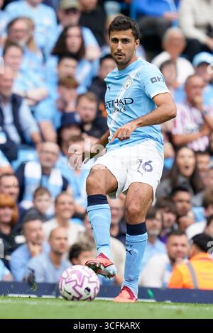 Manchester, Regno Unito. 23 agosto 2025. Rodri del Manchester City durante la partita Manchester City vs Tottenham Hotspur Premier League all'Etihad Stadium di Manchester. Il credito per immagini dovrebbe essere: Andrew Yates/Sportimage Credit: Sportimage Ltd/Alamy Live News Foto Stock