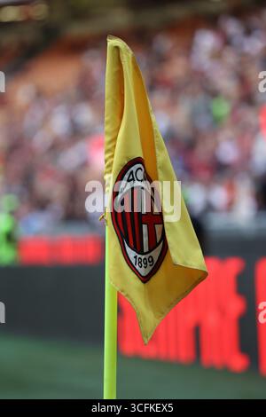 Milano, Italia. 23 agosto 2025. AC Milan durante AC Milan vs US Cremonese, partita di serie A A Milano, Italia, 23 agosto 2025 Credit: Independent Photo Agency/Alamy Live News Foto Stock