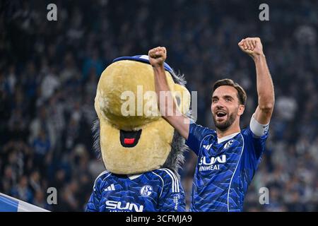 23.08.2025, Fussball, 2. Bundesliga, Saison 2025/2026, 3. Spieltag, FC Schalke 04 - VfL Bochum, Kenan Karaman (FC Schalke 04) Foto Stock