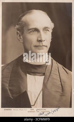 Ritratto del Dr. Ingram, Vescovo di Londra, Chiesa d'Inghilterra, fotografia degli anni '1910 circa. Foto a rotazione Foto Stock