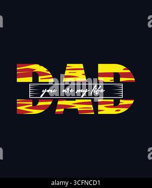 Papa', sei il mio disegno di t-shirt Illustrazione Vettoriale