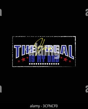 Design della t-shirt Real Hero Dad Illustrazione Vettoriale