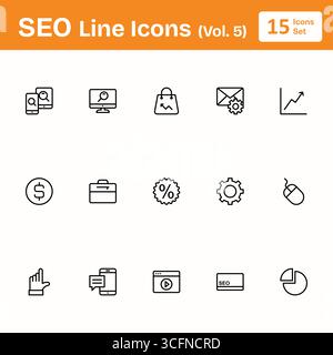 Icone linea SEO (Vol. 5) Illustrazione Vettoriale