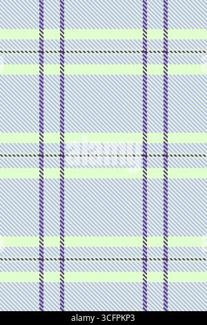 Sala da pranzo con sfondo in tessuto tartan, menu con quadri in tessuto. Motivo vettoriale senza cuciture per biglietti d'auguri nella tavolozza dei colori chiaro e viola. Illustrazione Vettoriale