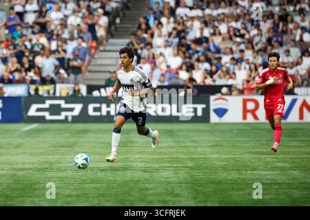 Vancouver, British Columbia, Canada. 23 agosto 2025. MATHIAS LABORDA di Vancouver corre durante la partita di calcio della Major League tra Vancouver e St. Louis al BC Place Stadium di Vancouver, BC Canada (immagine di credito: © Gordon Kalisch/ZUMA Press Wire) SOLO PER USO EDITORIALE! Non per USO commerciale! Foto Stock
