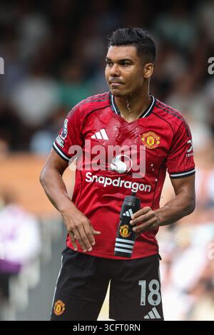 LONDRA, Regno Unito - 24 agosto 2025: Casemiro del Manchester United durante la partita di Premier League tra Fulham FC e Manchester United FC al Craven Cottage (credito: Craig Mercer/ Alamy Live News) Foto Stock
