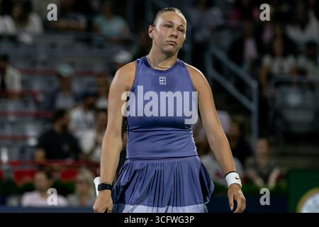 Amanda Anisimova ( USA ) nel WTA Masters 1000 al round 16 della Omnium National Bank by Rogers Montreal 2025 Foto Stock