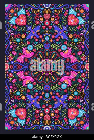 Mandala decorativo messicano Illustrazione Vettoriale