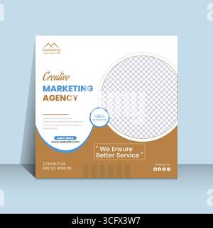 Moderno modello di post-design dei social media di un'agenzia di marketing digitale Illustrazione Vettoriale
