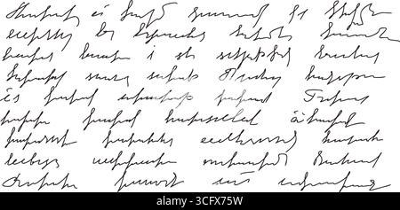 Frase scritta a mano. Nota di testo a mano libera. Parole scarabocchiate illeggibili, scritte con penna isolate su sfondo bianco. Messag di script corsivo illeggibile Illustrazione Vettoriale