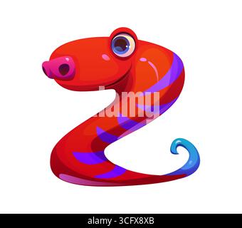 Spaventoso carattere mostro carattere carattere cartoni animati lettera Z. Crazy bugaboo, bogle personage bambini lettera tipo ABC, spaventoso simbolo di carattere vettore della creatura di Halloween. Strano horror spaventapasseri elemento alfabetico Illustrazione Vettoriale