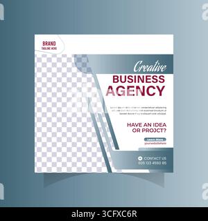 Moderno modello di post sui social media delle aziende con testo e immagine segnaposto Illustrazione Vettoriale